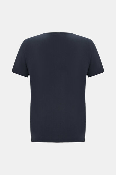 W Collection Navy Blue Crew Neck Printed T-Shirt
