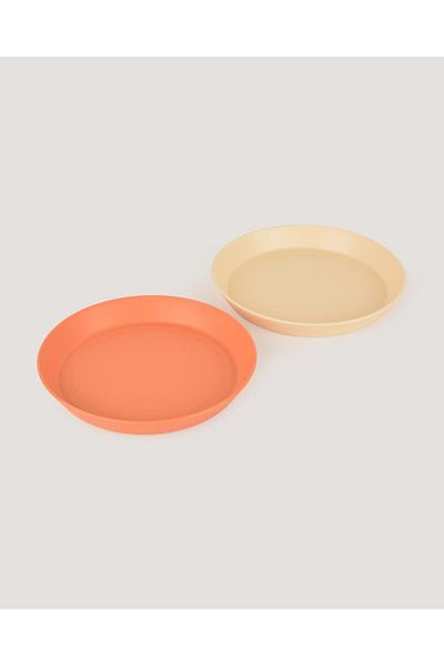 lets be child Let's Be Child 2-Pack Round Plate Peach-Vanillia