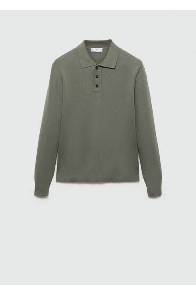 MANGO Man İnce triko pamuklu polo gömlek