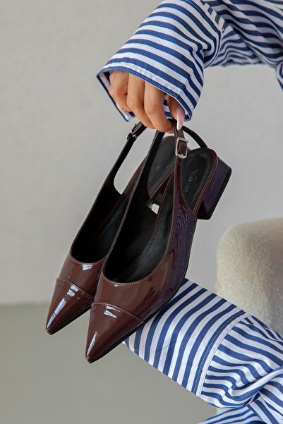 STRASWANS Wanda Women's Heeled Patent Leather Shoes Claret Red