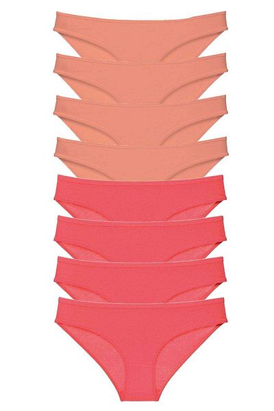 AC BOX 8 Pieces Eco Set Lycra Women's Slip Panties Powder Fuchsia