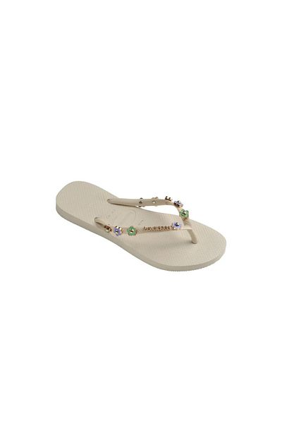 Havaianas Γυναικείες χρυσές παντόφλες σε μπεζ χρώμα Slim Fit