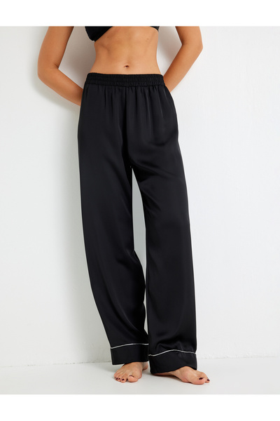 Koton Loose Fit Pajama Bottom - Flat Leg and Elastic Waist
