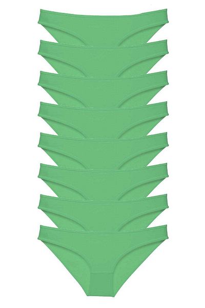 Angoravi 8 Pieces Super Eco Set Lycra Women's Slip Panties Green