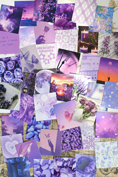 sticker Mor Aesthetic Mini Sticker Seti 42 adet (3 x 4 cm ) Scrapbook, Planner