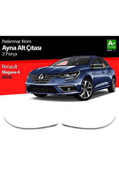 S Dizayn Renault Megane 4 Krom Ayna Alt Çıtası 2 Prç. 2016 ve Üzeri