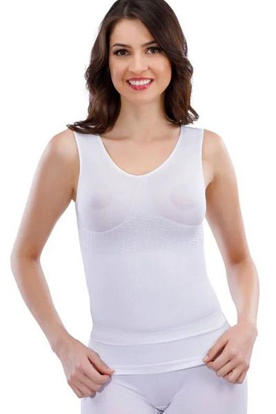 Angoravi Jacquard Thick Strap Tank Top 14005 -White