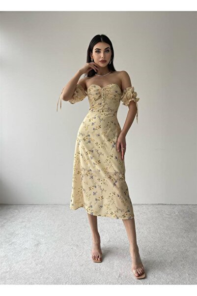 conconmoda Mary Midi Boy Küçük Çiçekli Elbise