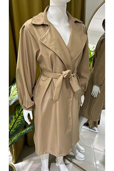 Butik Camel astarsız trençkot