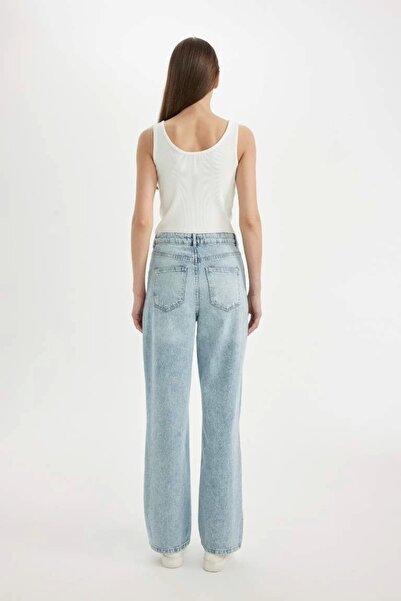 DeFacto D1445 Τζιν φαρδύ πόδι της δεκαετίας του '90 - Παντελόνι που πλένεται