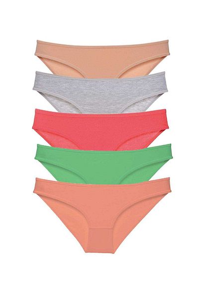 AC BOX 5 Pieces Eco Set Lycra Women's Slip Panties Soft Colors