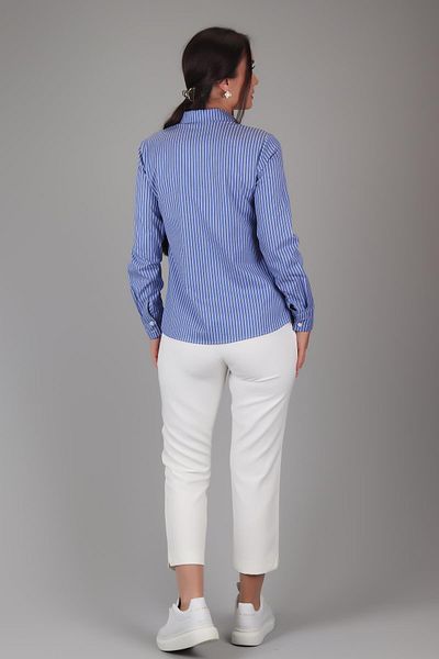 SWEETNESS Indigo ριγέ Lycra βαμβακερό κλασικό μακρυμάνικο πουκάμισο - Dk002-4