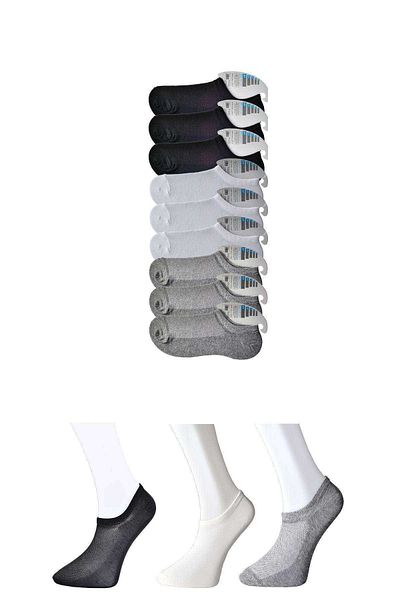 CPU ELEKTRONİK Black Gray and White Men's Invisible Socks 9 pairs