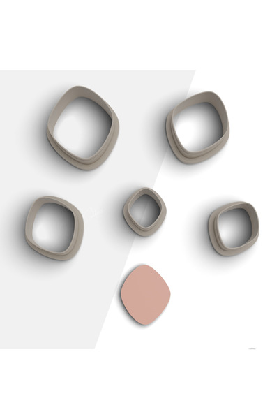 brocutters بوليمر ذو شكل عضوي - قالب قطع وحلق ومجوهرات، سيراميك 5 مقاسات - رق...