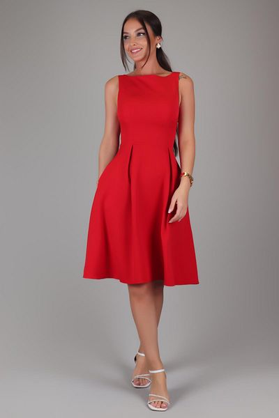 SWEETNESS Rochie midi roșie - plisată și buzunar