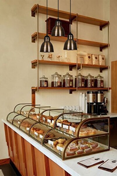 Bamyum Üçlü Brock Eskitme Rengi Circle Metal Sarkıt Avize Modern Restoran Salon Yatak Odası Sarkıt
