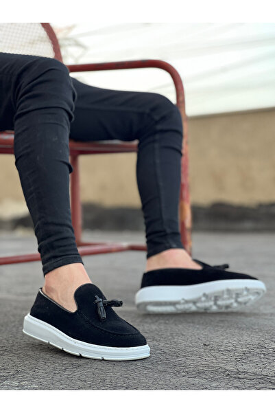 BOA BA0005 Laceless High Sole Classic Suede Belted Tasseled Corcik Men's Shoes