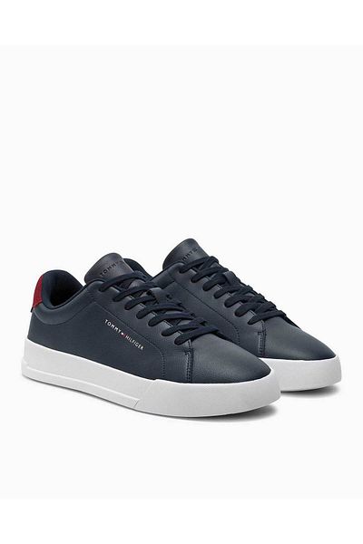 Tommy Hilfiger Navy Blue Men's Sneaker - Lace-up, Non-Slip Sole, Brand Logo, Casual FM0FM05297-DW5
