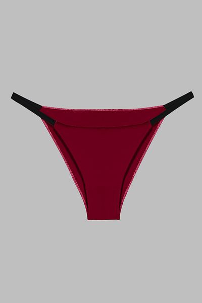 Yohannes Club Women's 3-Piece String Set - Brazilian T-Thong and Thong, Burgundy, Powder, Salmon