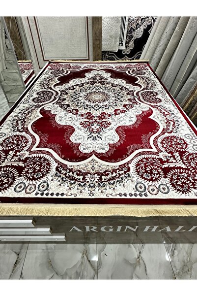 SEMERKANT Etnik Desen Bordo Halı Argın Halı