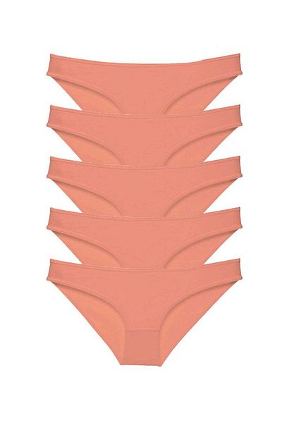 Rasanet 5 Pieces Super Eco Set Lycra Women's Slip Panties Powder