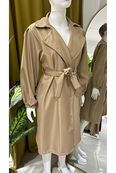 Butik Camel astarsız trençkot