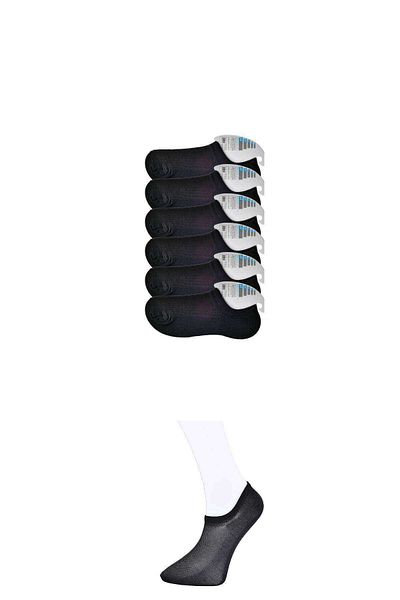 CPU ELEKTRONİK Black Men's Invisible Socks 6 pairs