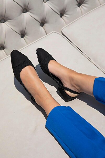 STRASWANS Simmons Women's Heeled Linen Sandals Black