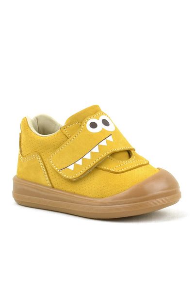 Rakerplus Dino Genuine Leather Yellow High Top Baby Shoes