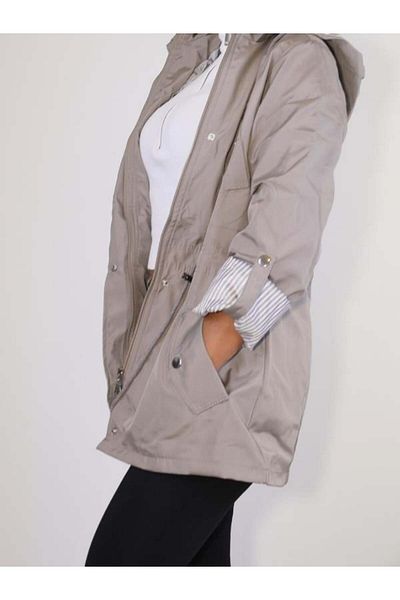 Xexese Hooded Seasonal Waterproof Trench Coat