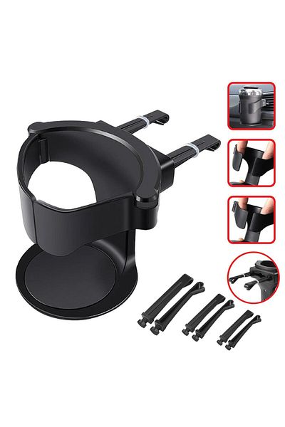 Carub Black Luxury Mounted - Cup Holder for Ventilation
