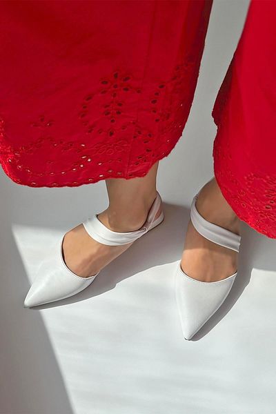 STRASWANS Martha Women's Heeled Leather Sandals White