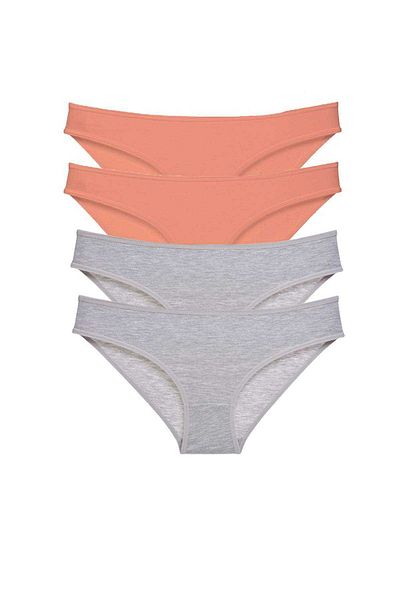 Angoravi 4 Pieces Super Eco Set Lycra Women's Slip Panties Powder Gray