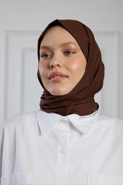 PURESCARFS Brown Pure Cotton Shawl
