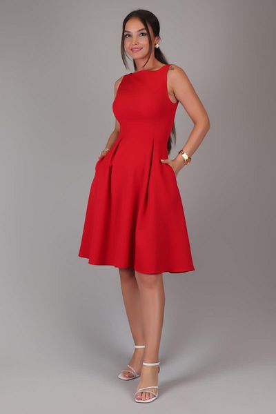 SWEETNESS Rochie midi roșie - plisată și buzunar