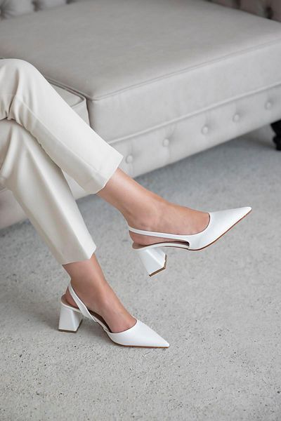 STRASWANS Luan Women's Leather Heeled Shoes White