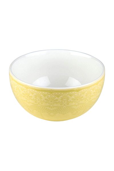 KANCAEV Lace Collection Soup Bowl, 14cm. Yellow Sold as a Set of 2