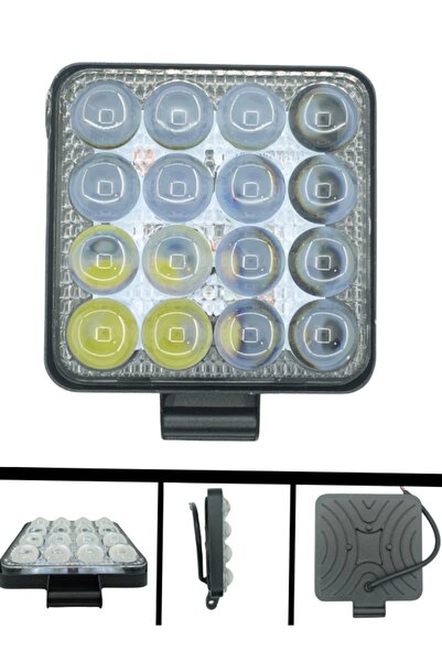 Unichrome Off Road Beyaz Işık Sis Farı Lambası 16 Led Kare