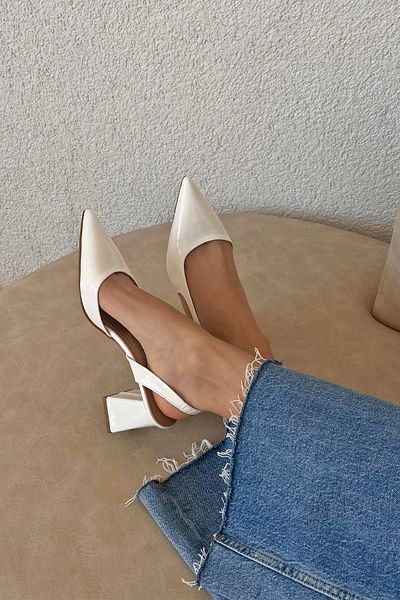 STRASWANS Luan Women's Patent Leather Heeled Shoes White