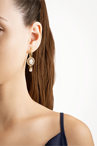 So CHIC... Cameo Italiano 18 Ayar Sarı Altın Kaplama Gümüş İnci Küpe