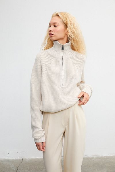 VATKALI Zippered High Collar Sweater