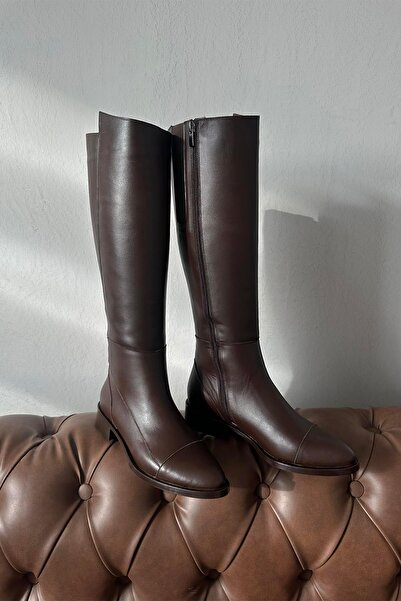 STRASWANS Tornado Women's Rider Genuine Leather Boots Brown