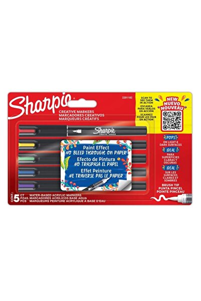 Sharpie Creative Marker Fırça Uçlu Akrilik Kalem Set 5li 2201182