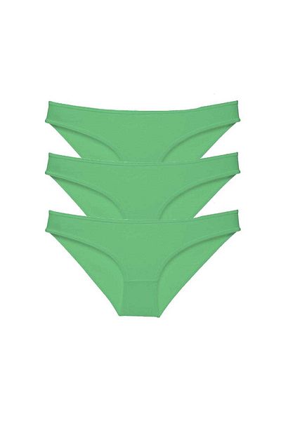 AC BOX 3 Pieces Super Eco Set Lycra Women's Slip Panties Green