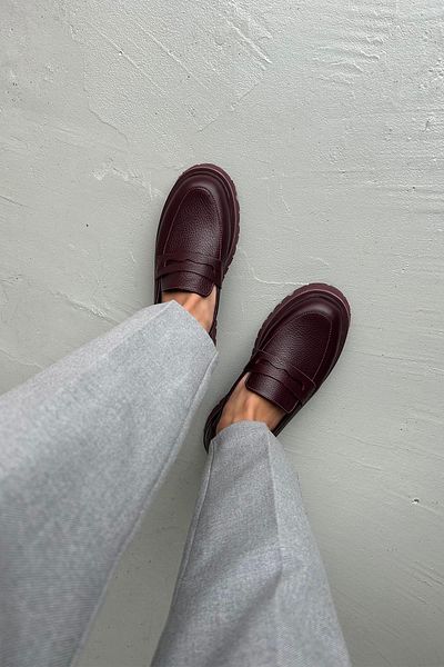 STRASWANS Sandie Γυναικεία Loafer Παπούτσια από γνήσιο δέρμα Claret Red
