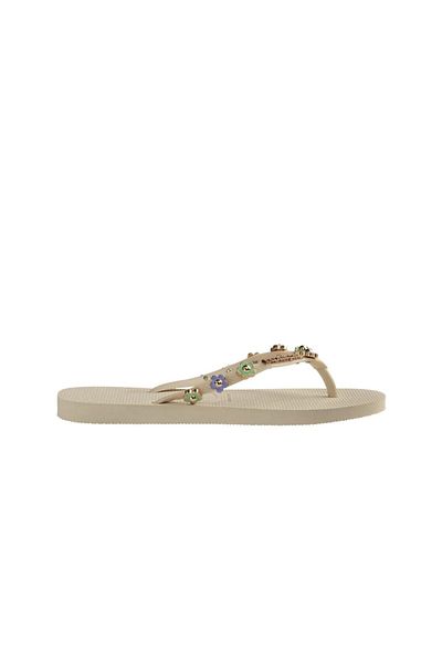 Havaianas Γυναικείες χρυσές παντόφλες σε μπεζ χρώμα Slim Fit