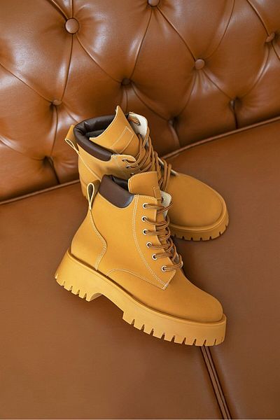 STRASWANS Danial Γυναικείες Αθλητικές Μπότες Nubuck Mustard