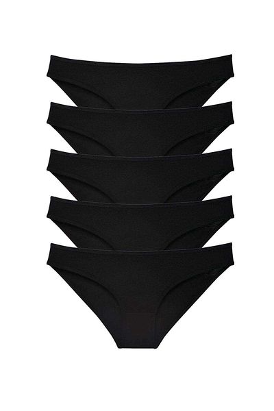 AC BOX 5 Pieces Super Eco Set Lycra Women's Slip Panties Black