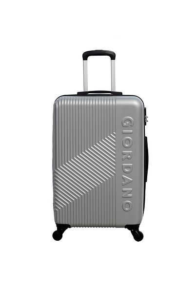 Giordano Logo Series Carry-On Small Cabin 20" Suitcase Silver, ABS Hard Shell Lightweight Durable.