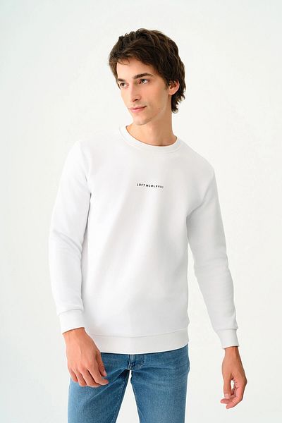 Loft White Men's Sweatshirt Lf 2034268   - m Sws Lf 2034268 -White